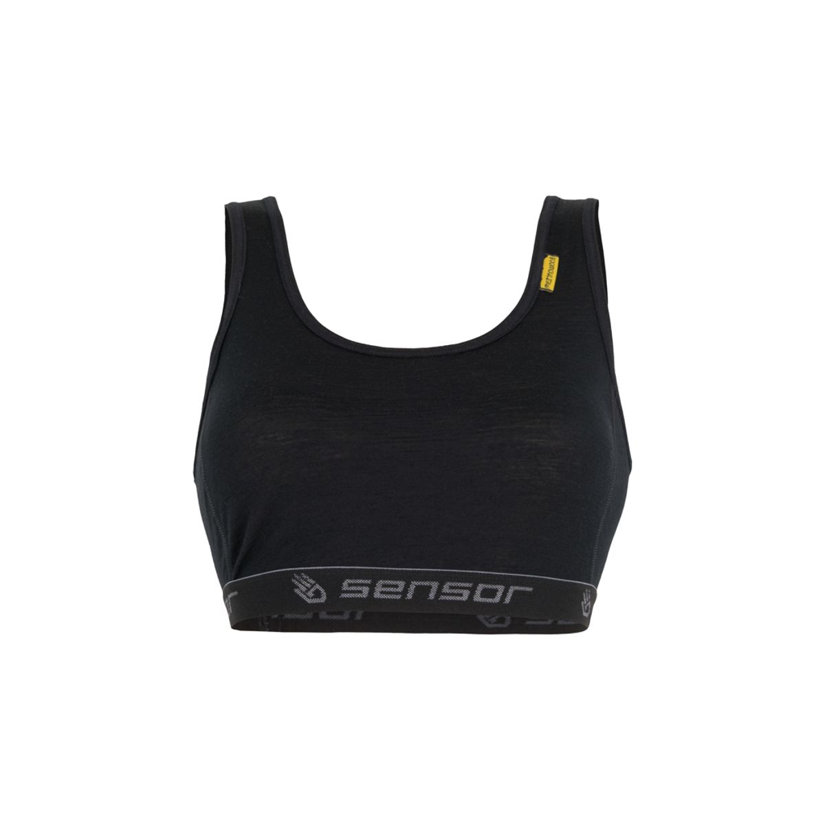 Sensor Merino Active Bra - Uld Sports BH - Dame - Sort - Str. S