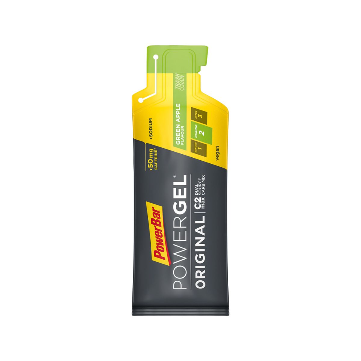 Powerbar Powergel - grøn æble med koffein 41 gram