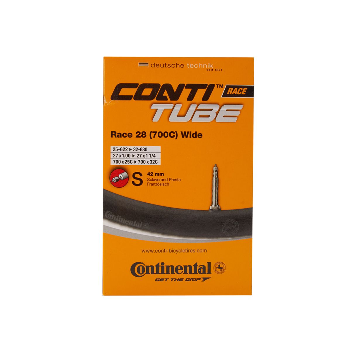 Continental Race 28 Wide - Cykelslange - Str. 700x25-32c - 42 mm racerventil