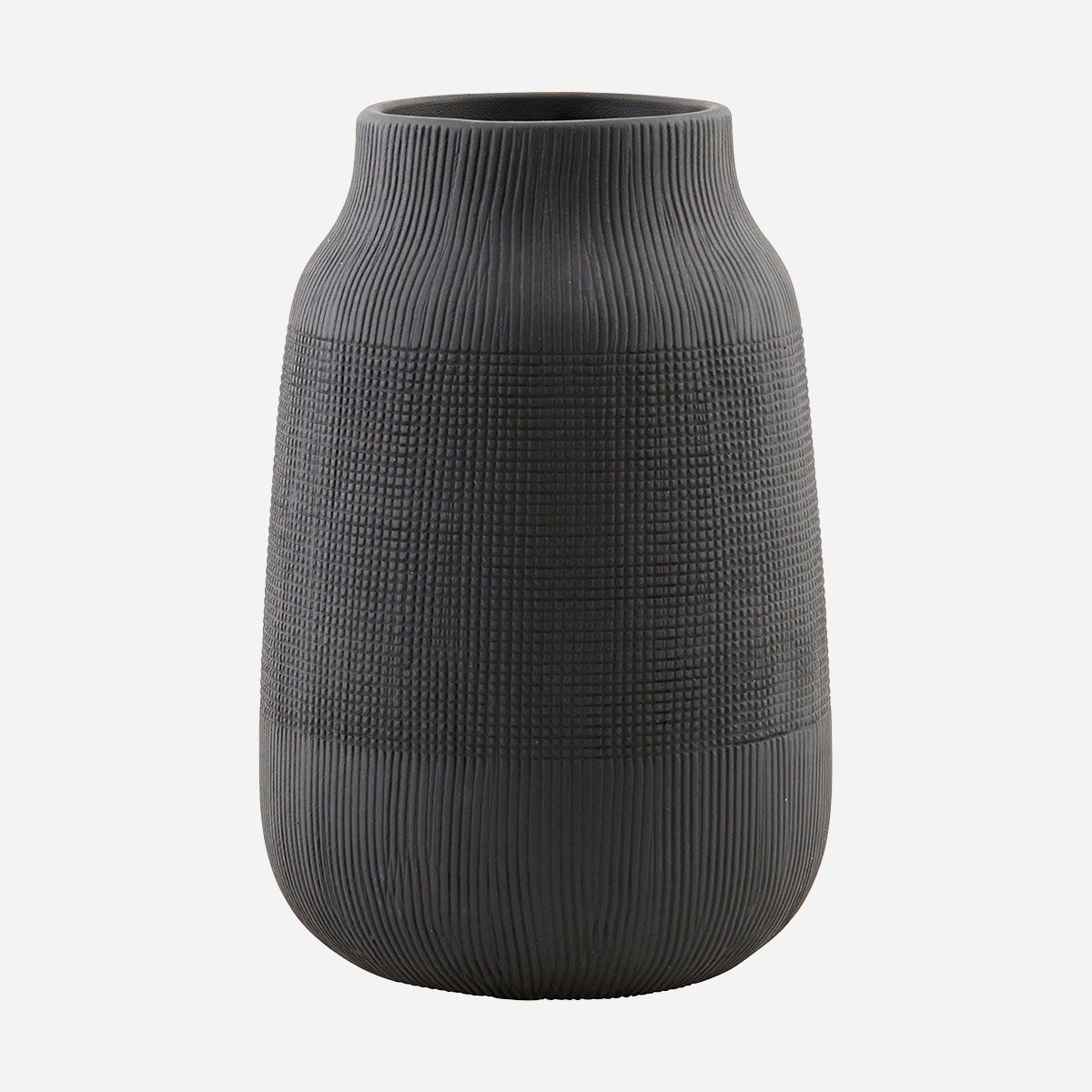 House Doctor - Vase, Groove, H 22 cm, sort