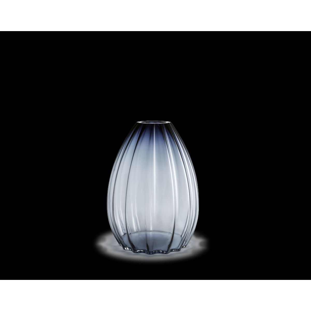 Holmegaard - 2Lip Vase, mørk blå, 45 cm