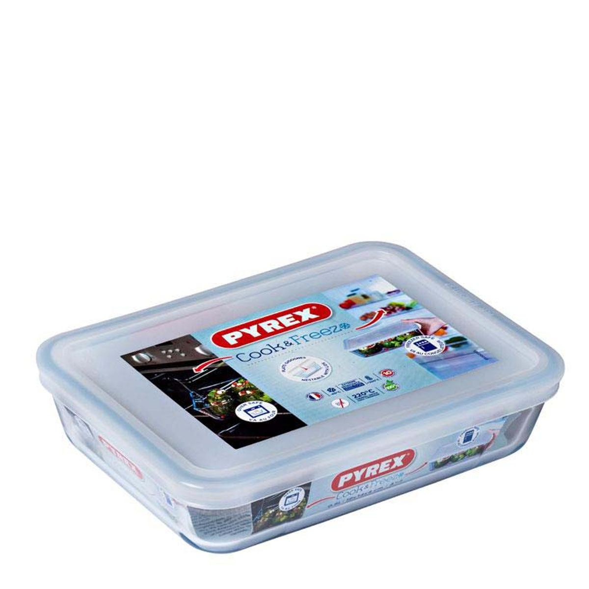 Pyrex & Ôcuisine - Pyrex Classic Frysebox 19 x 14 cm 0,8 liter Klar