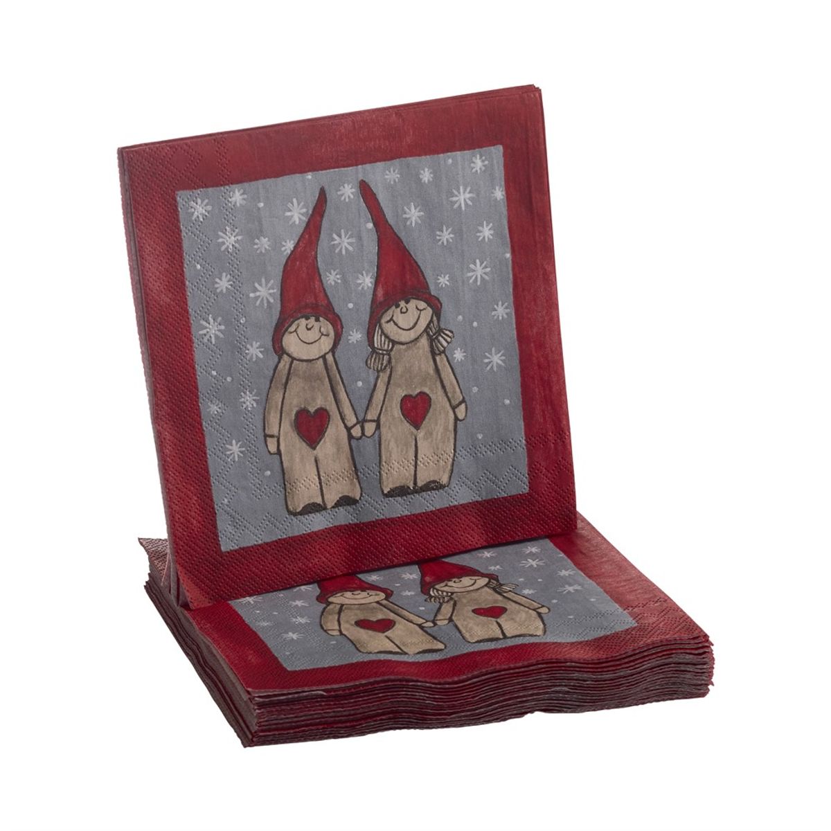 Nääsgränsgården - Servietter Peek-a-boo Santa, rød 20stk 33x33cm