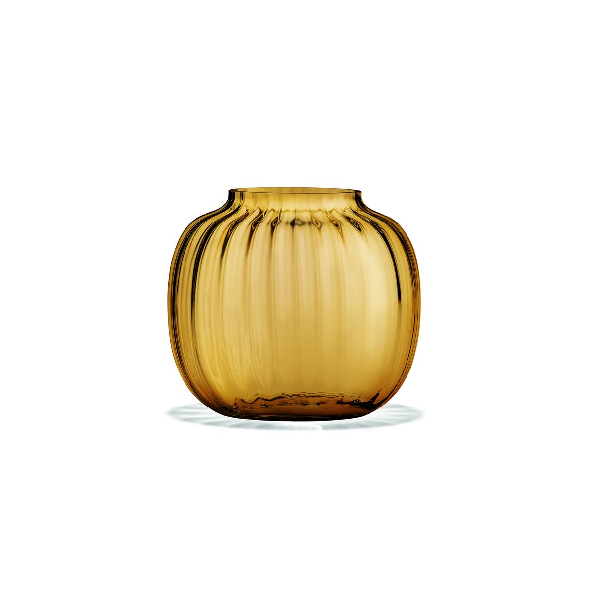 Holmegaard - Primula Oval Vase, amber, 12,5 cm