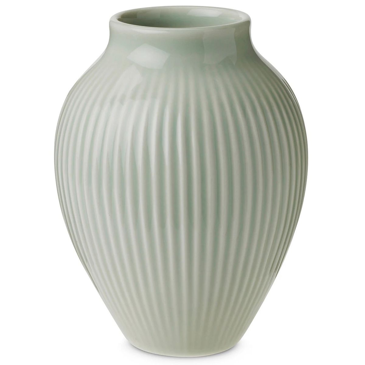 Knabstrup - , vase, riller mintgrøn, 27 cm