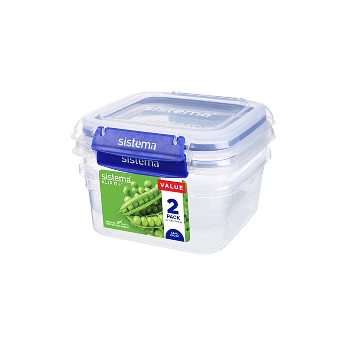 Sistema - Square Klip It Plus 2Pack 1.15L