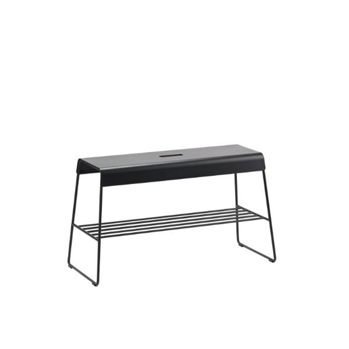 ZONE Denmark - Bænk med hylde A-Bench Outdoor Black