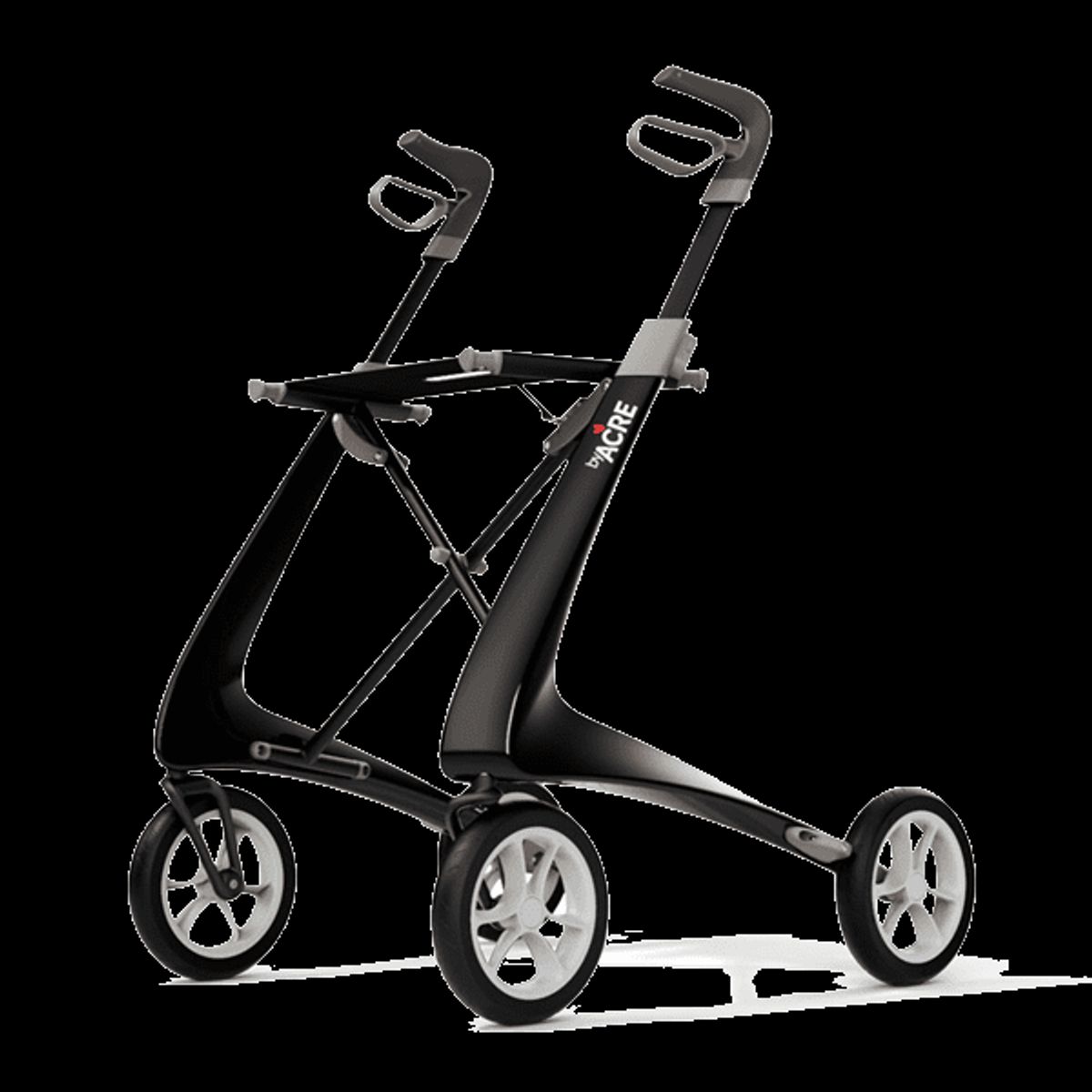 Carbon Ultralight Rollator - Kompakt - Sort