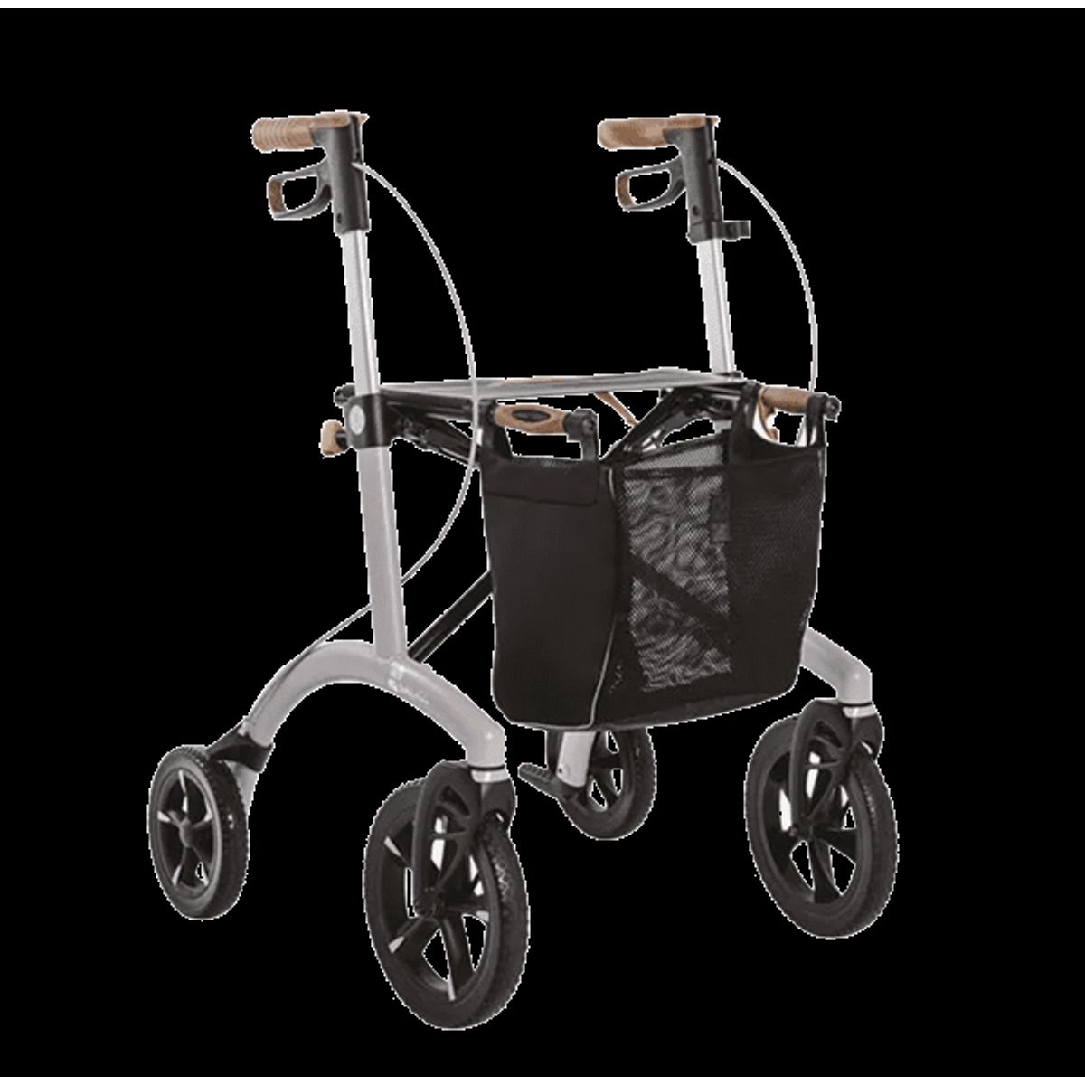 Saljol Letvægtsrollator i Aluminium - Perlemorsgrå - Sædehøjde 62 cm.