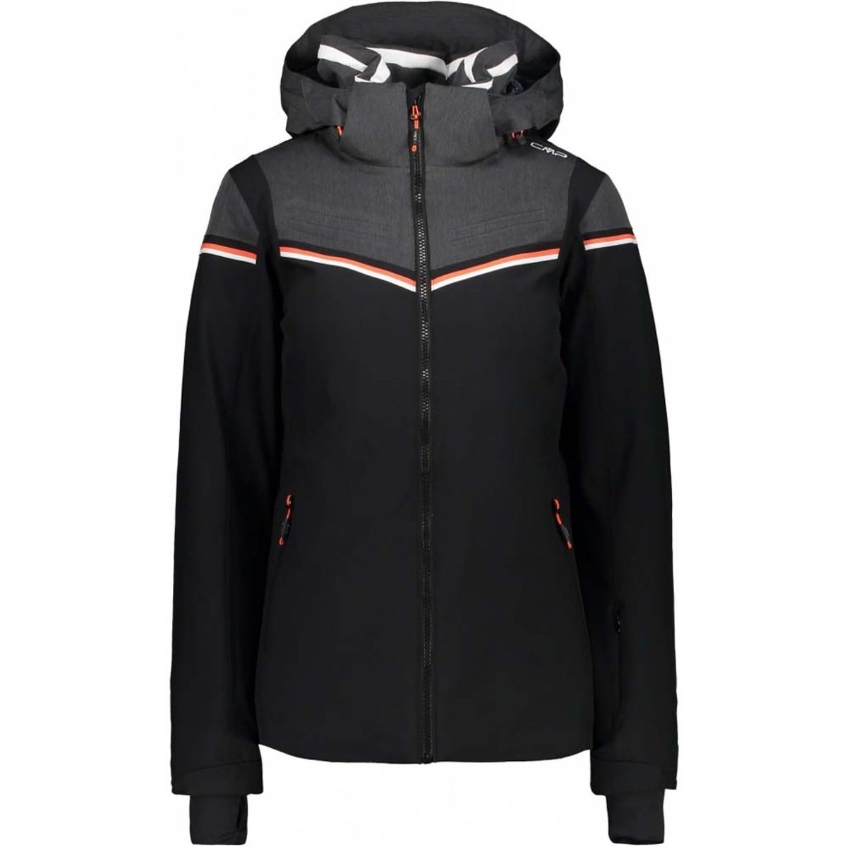 Cmp | Zip Hood Skijakke | Dame (Farve: Sort, Størrelse: 46)