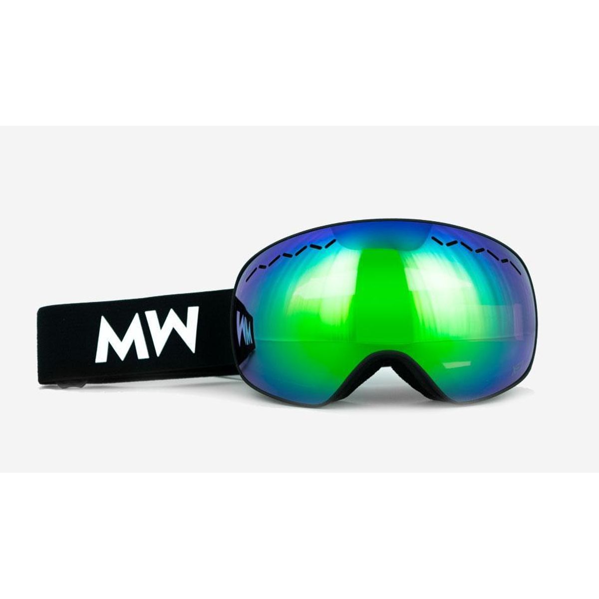 Messyweekend Float Xe2 Green Revo Skibrille + Ekstra Linse (Farve: Black/green, Størrelse: One)