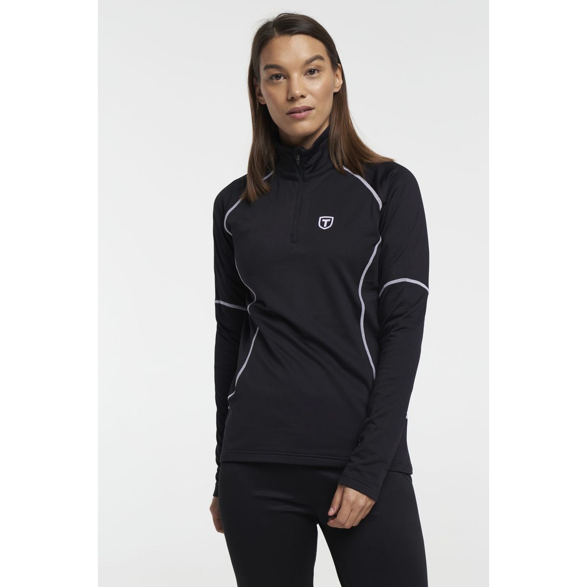 Tenson Halfzip Midlayer Dame (Farve: Sort, Størrelse: M)