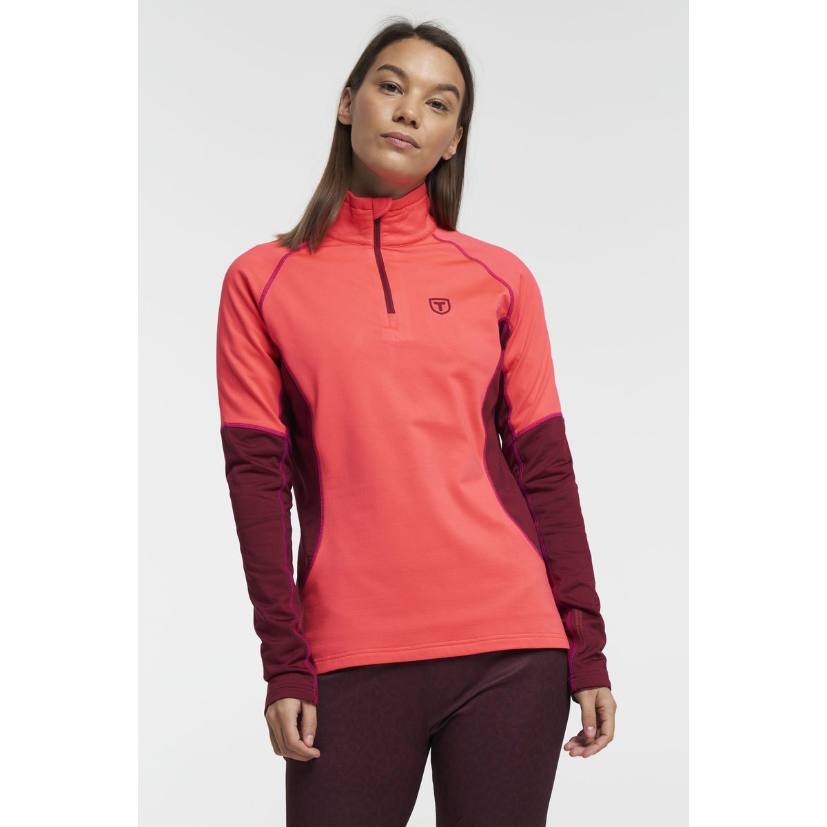 Tenson Halfzip Midlayer Dame (Farve: Orange, Størrelse: M)