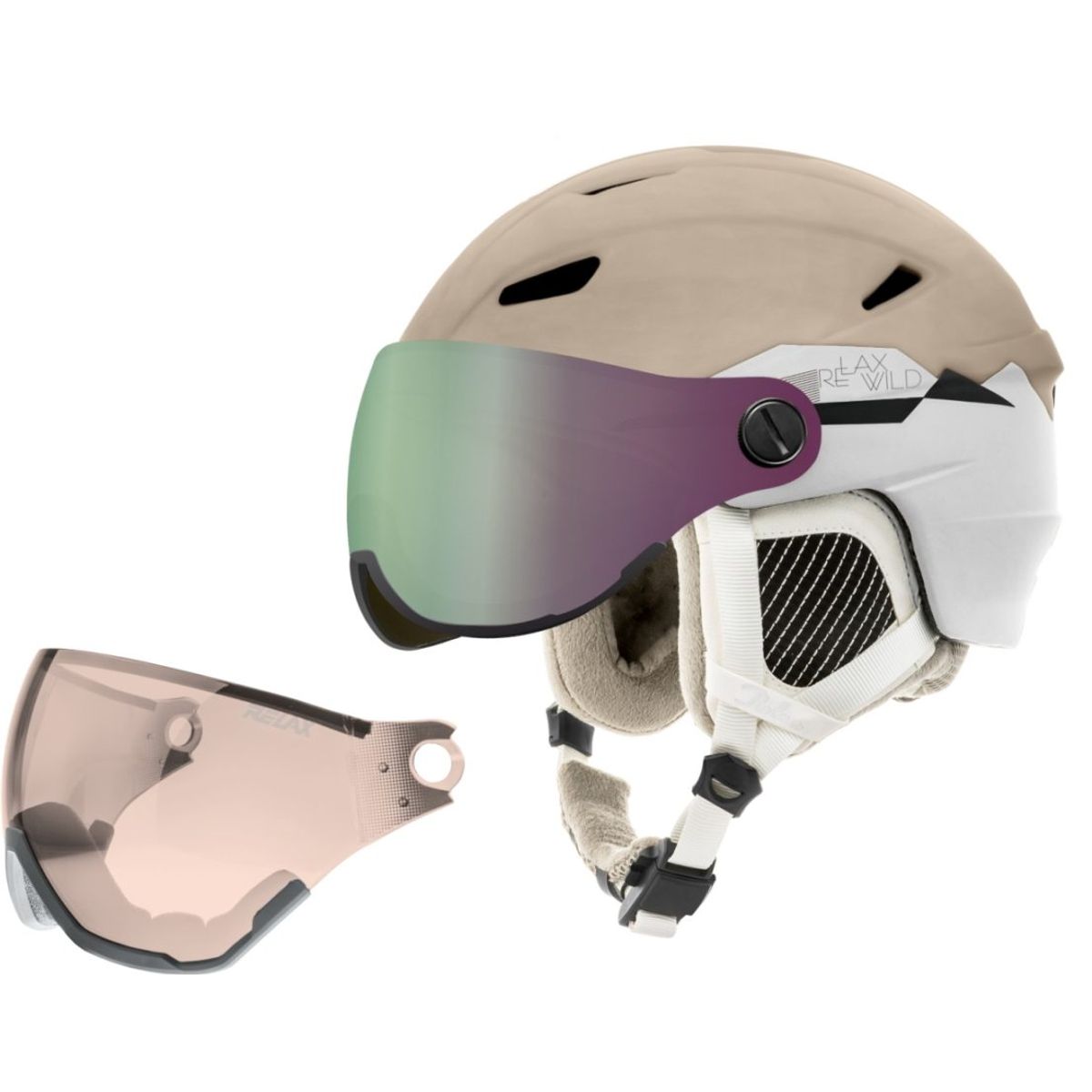 Relax Stealth Skihjelm Visor (Farve: Beige, Black, Størrelse: M)