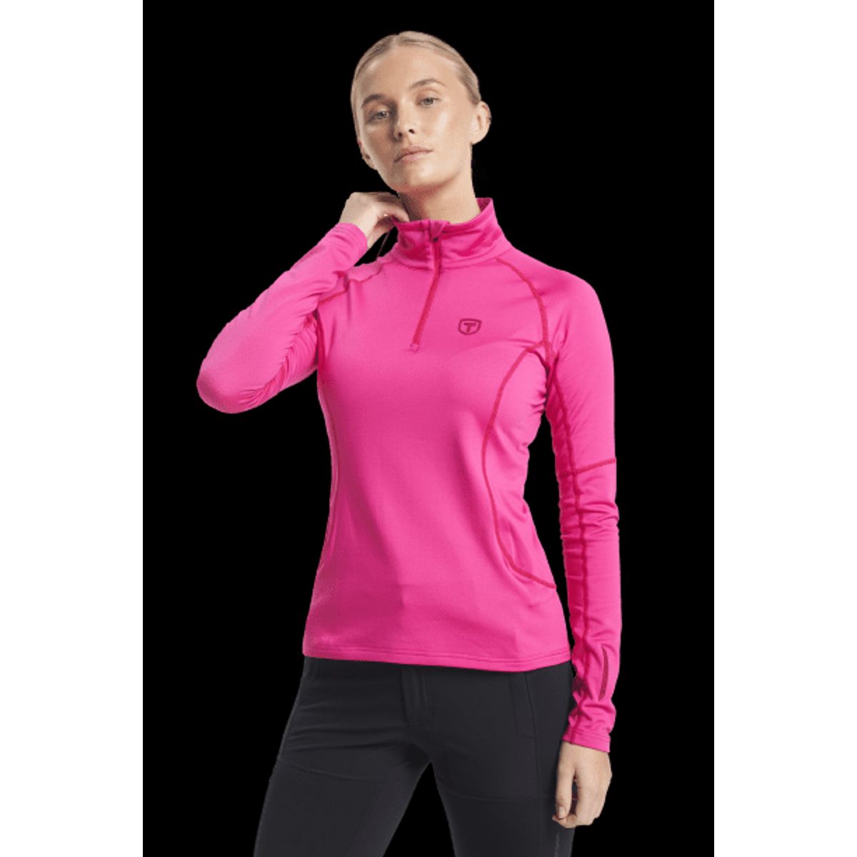 Tenson Txlite Half Zip Midlayer Dame (Farve: Lyserød, Størrelse: L)