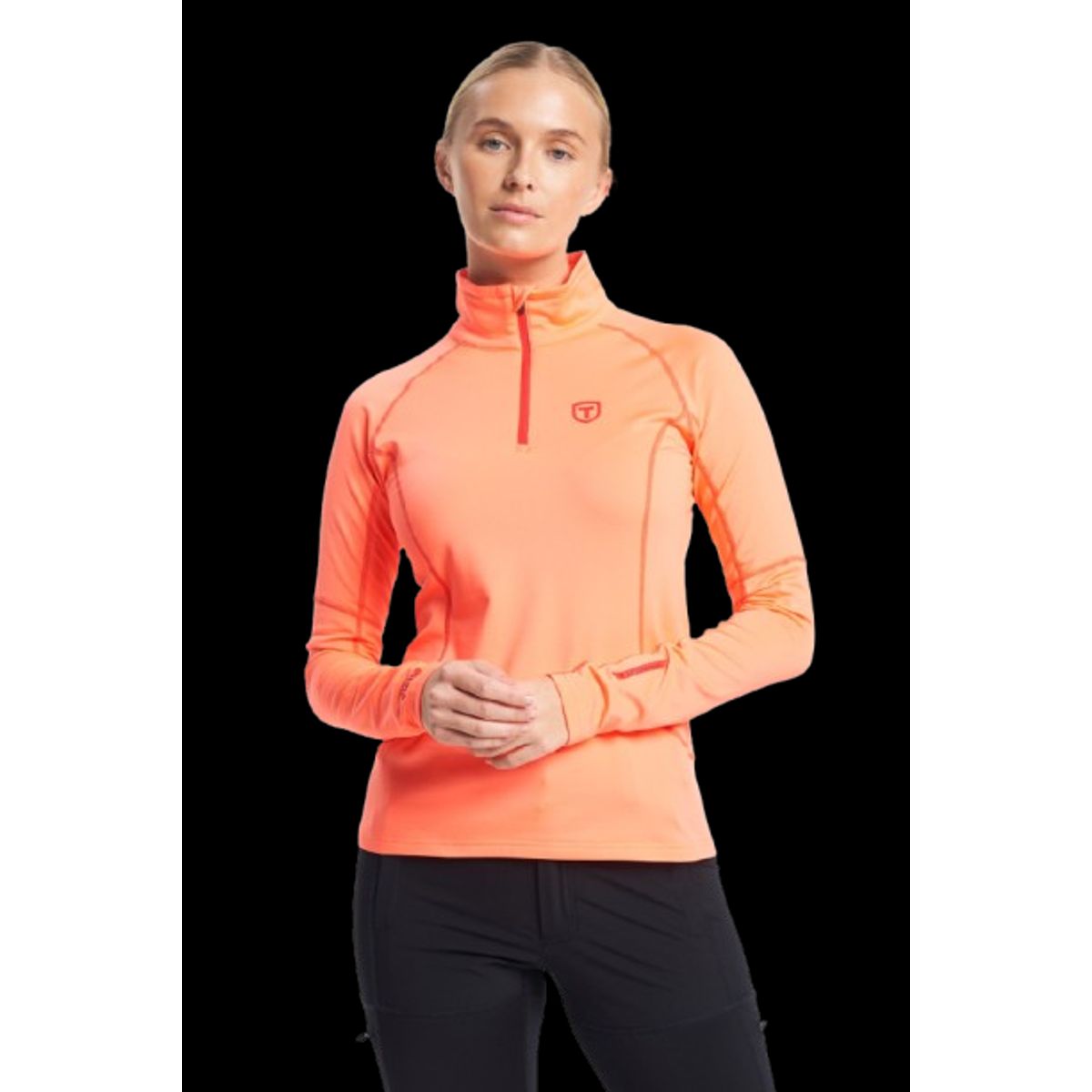 Tenson Txlite Half Zip Midlayer Dame (Farve: Orange, Størrelse: S)