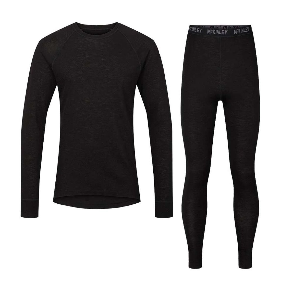 Mckinley Uld Base Layer Sæt Herre (Farve: Black/black, Størrelse: 2xl)