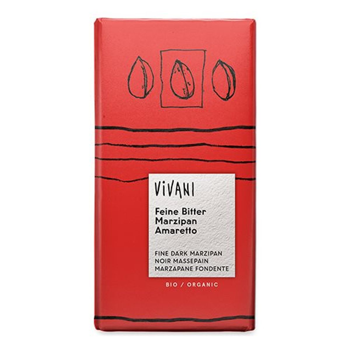 Vivani mørk chokolade m. marcipan amaretto Øko. - 100 gram