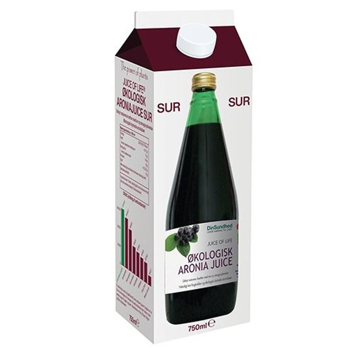 Aronia Juice uden sukker - 750 ml.