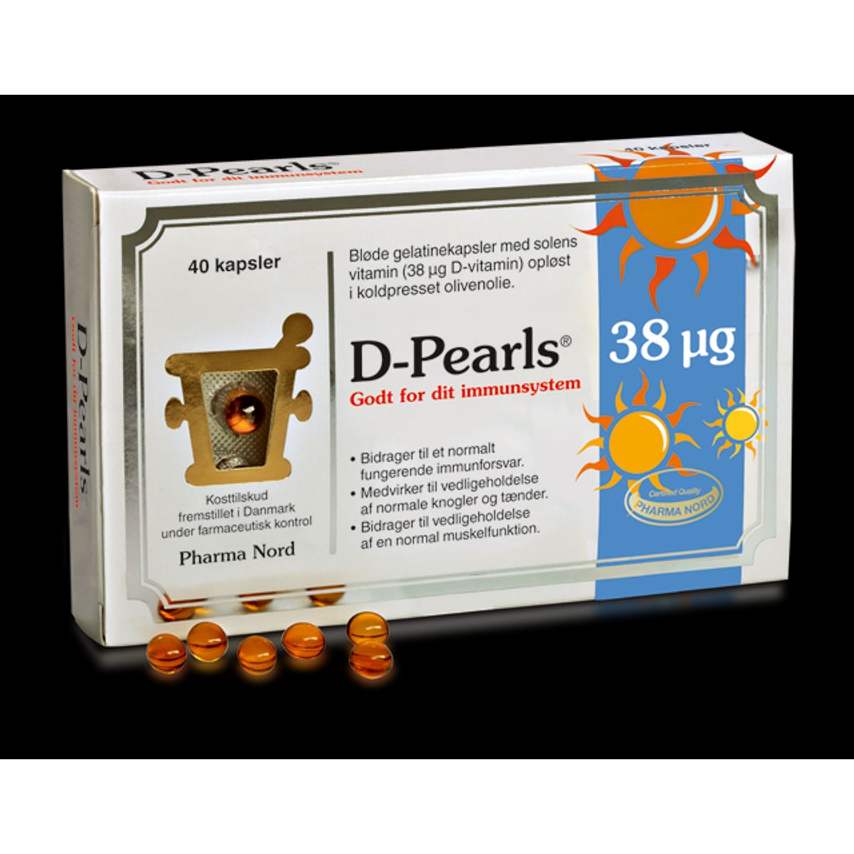 D-Pearls 38 mikrogram - 40 kapsler