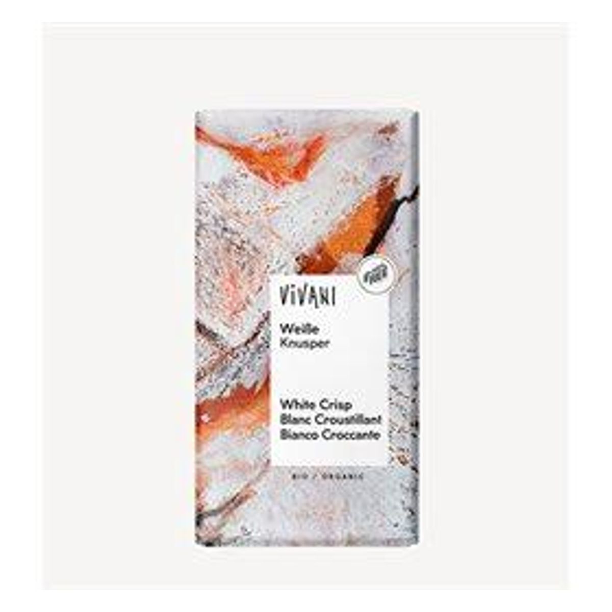 Vivani hvid chokolade m. crisp øko. - 100 gram