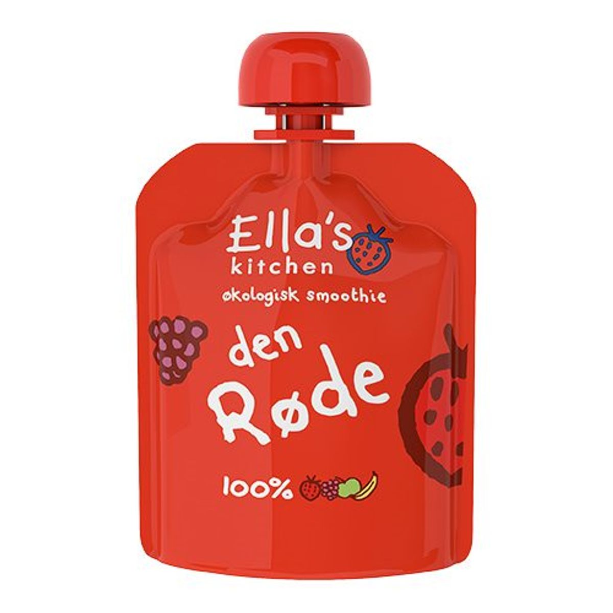 Ellas Kitchen jordbær/hindbær/æbler/banan Øko 90 gram