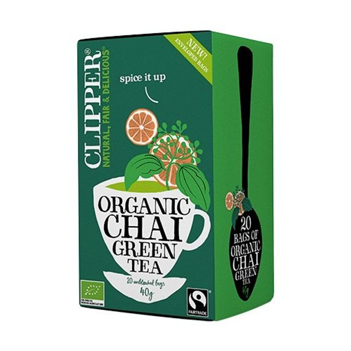 Grøn Te Chai Ø Clipper - 20 breve