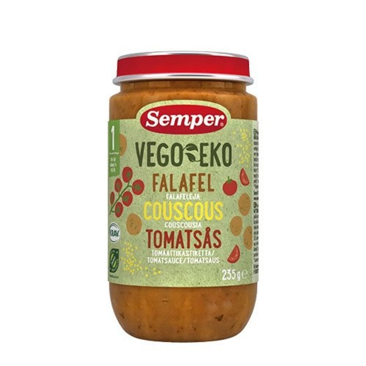 Babymos falafel, couscous, tomat fra 12 mdr Økologisk - 235 gram