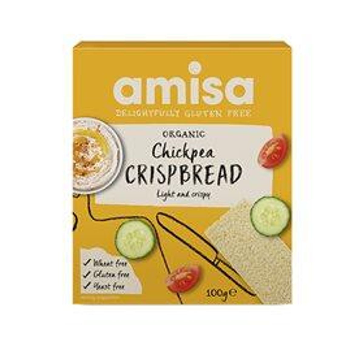 Amisa Knækbrød m. kikærter glutenfri Ø - 100 g.