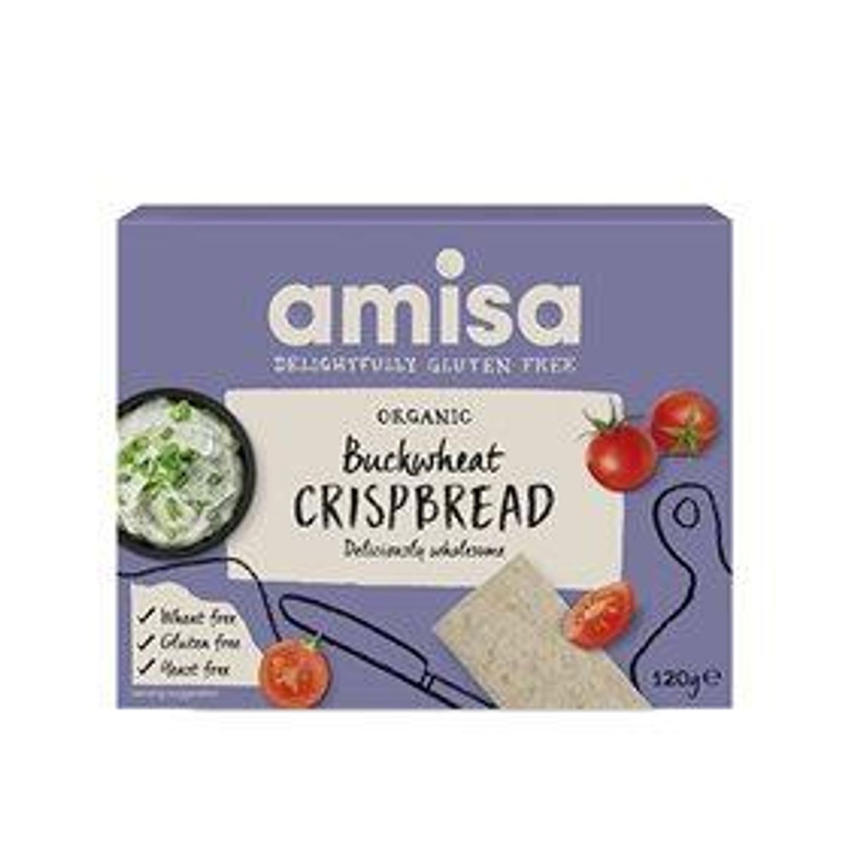 Amisa Knækbrød m. boghvede glutenfri Ø - 120 g.