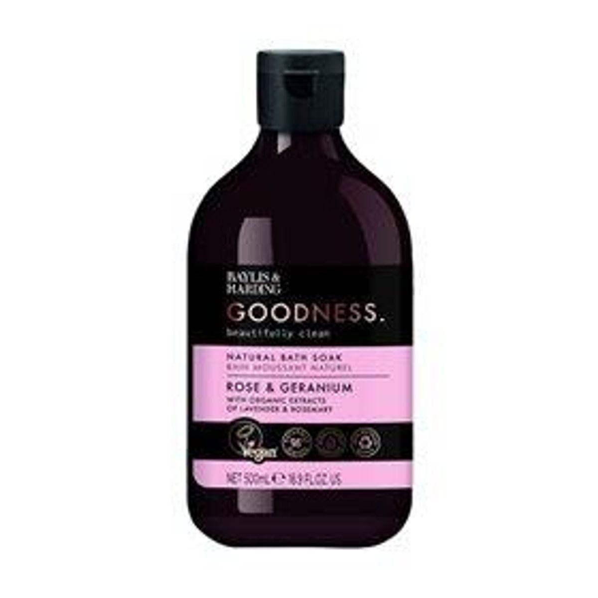 Badesæbe rose & geranium Baylis & Harding Goodness - 500 ml