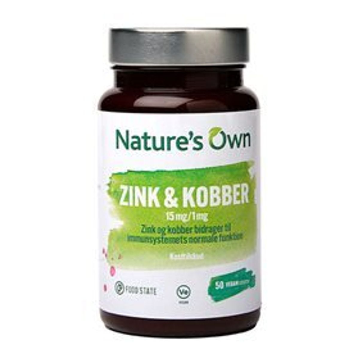 Zink og Kobber Food State - 50 tabletter