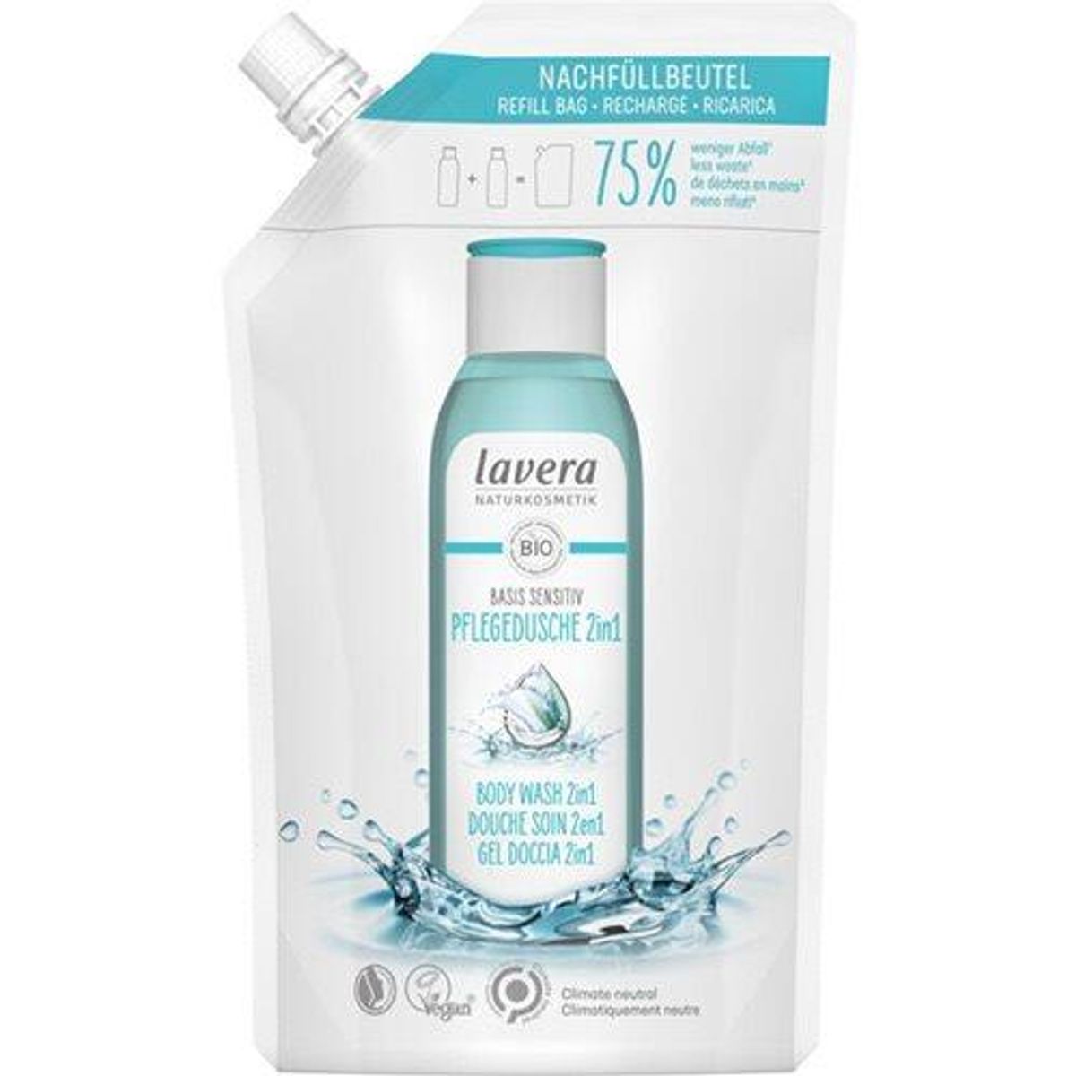 Lavera Refill Bag basis sensitiv Body Wash 2in1 - 500 ml.