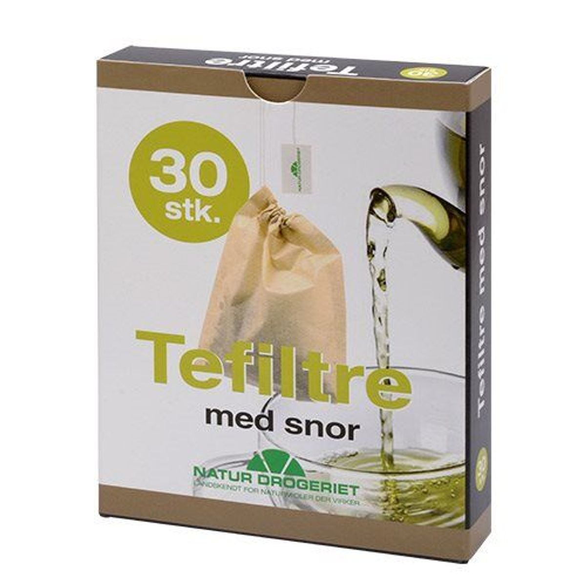 Tefiltre med snor 30 stk - 1 pk.