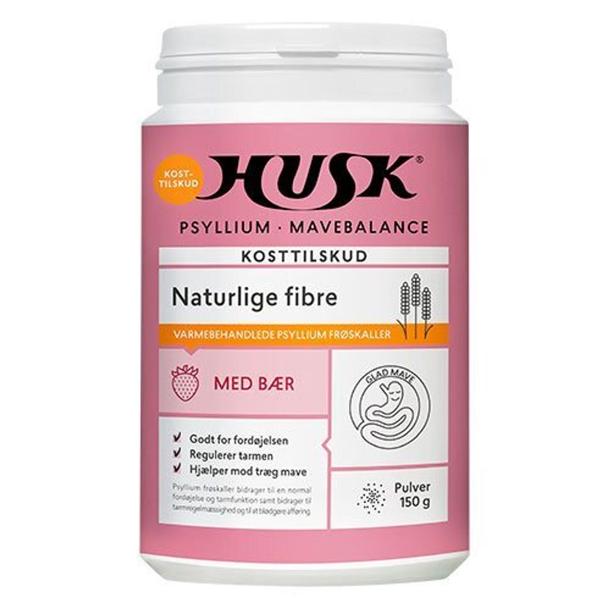 HUSK Psyllium Mavebalance med bær - 150 gram