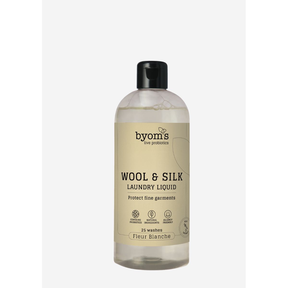 Byoms WOOL & SILK PROBIOTIC LAUNDRY LIQUID Fleur Blanche with silk extract - 400 ml.