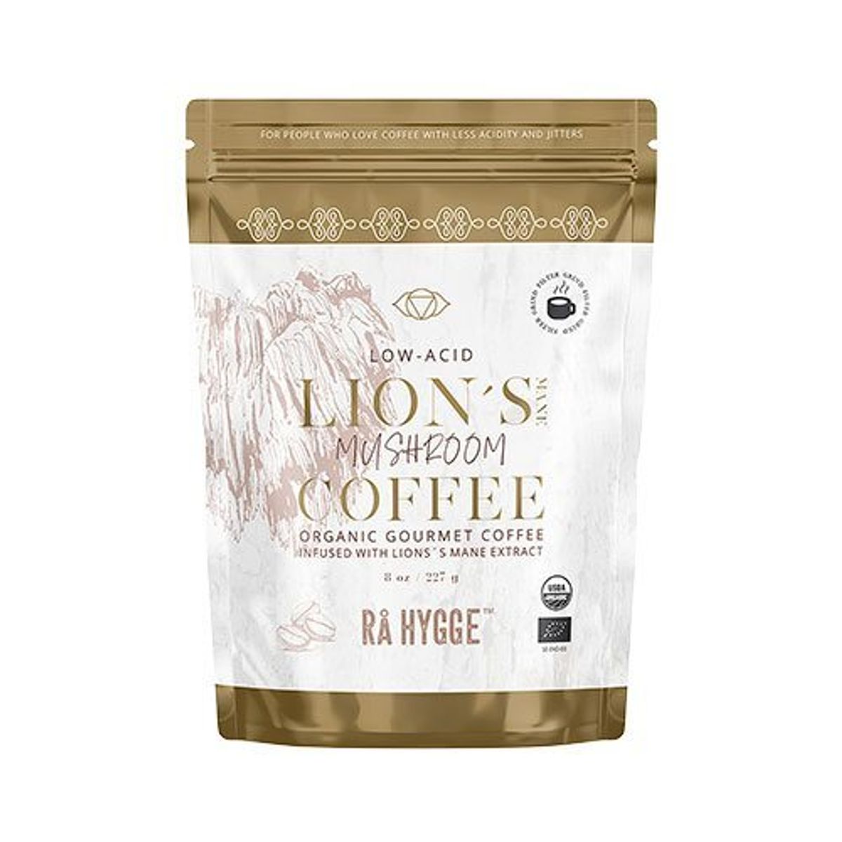 Lion´s Mane svampekaffe - filtermalet Økologisk - 227 gram