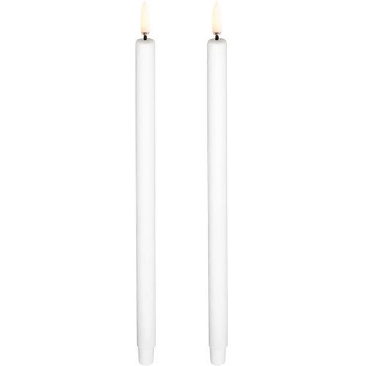 LED mini taper candle, Smooth, 2-pack, 1,3x25 cm Nordic white