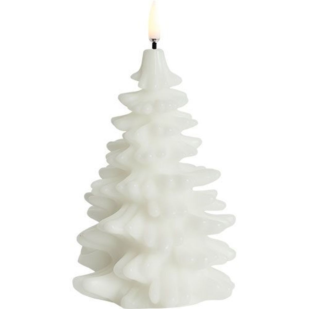 LED candle Christmas tree, NW, Smooth, 10x15 cm Nordic white