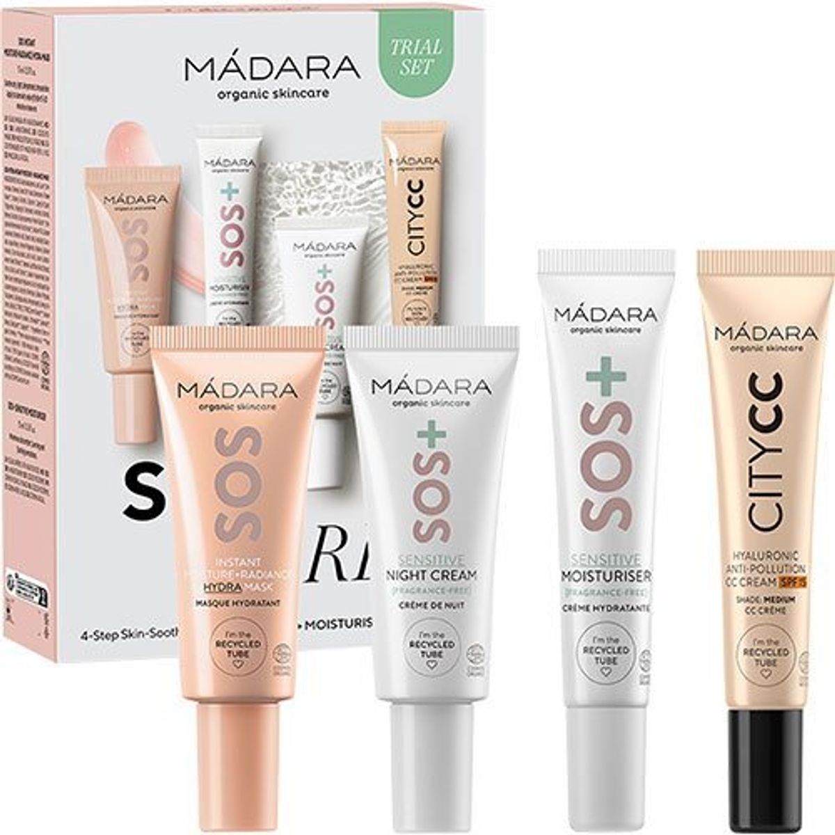 Madara SOS Care 4-Step Skin-Soothing Routine Set, LIGHT - 1 stk