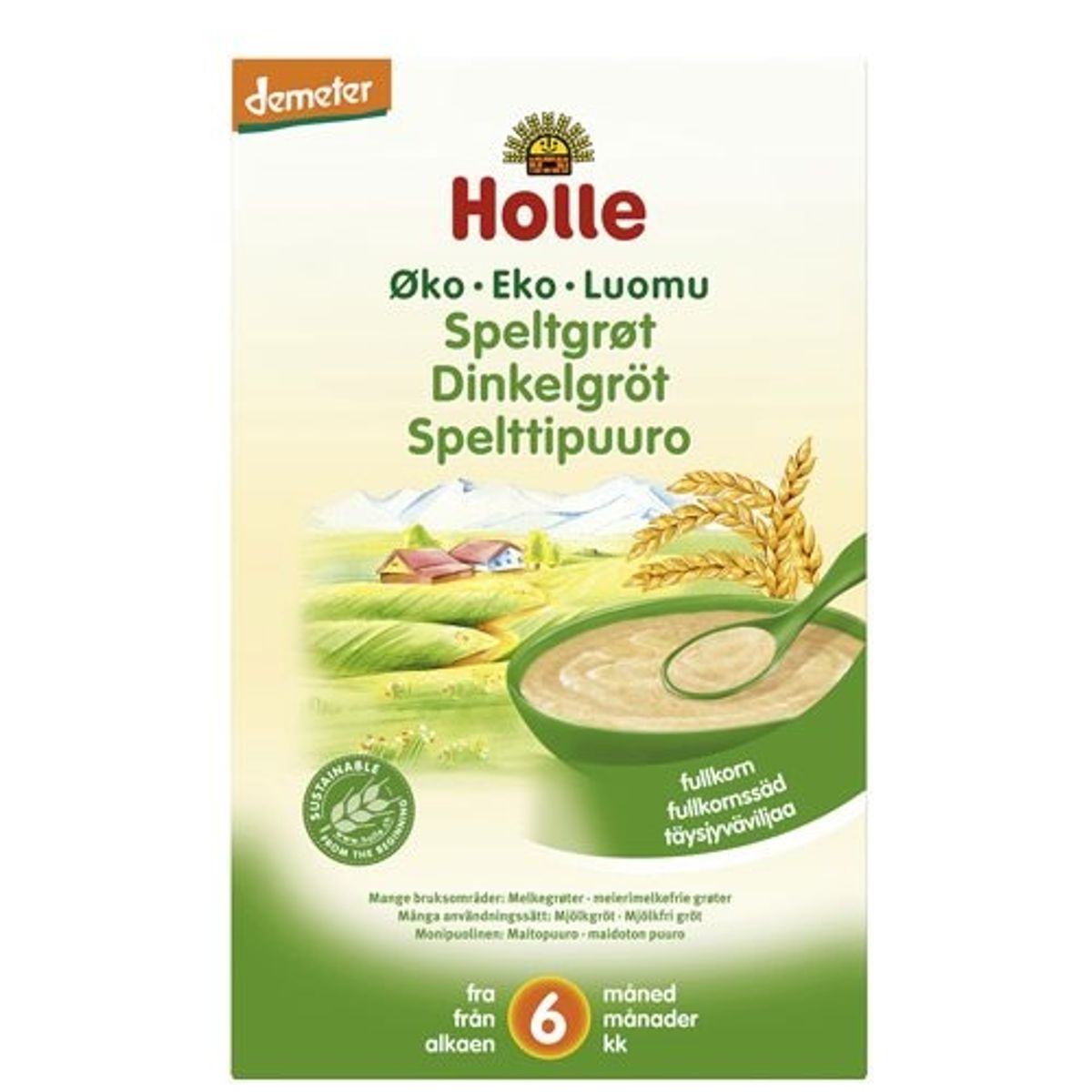 Speltgrød Holle demeter - 250 gram