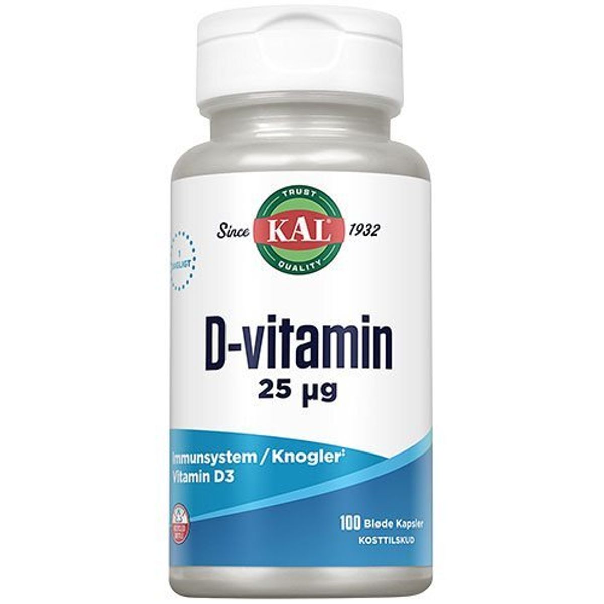 KAL D-vitamin 25 mcg. - 100 kapsler