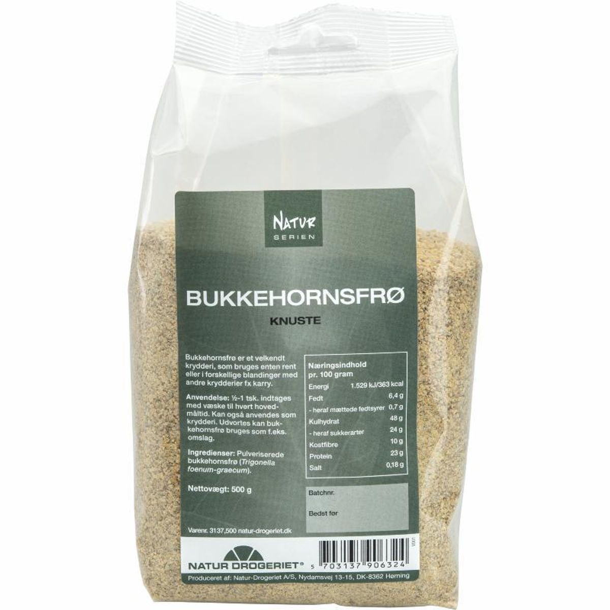 Bukkehornsfrø knust 500 gram