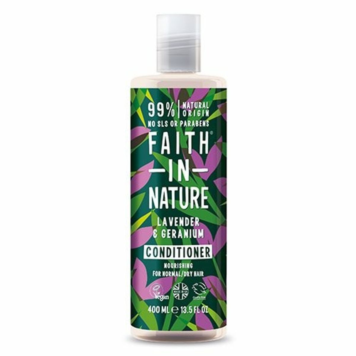 Balsam Lavendel & Geranium - Faith in Nature - 400 ml.