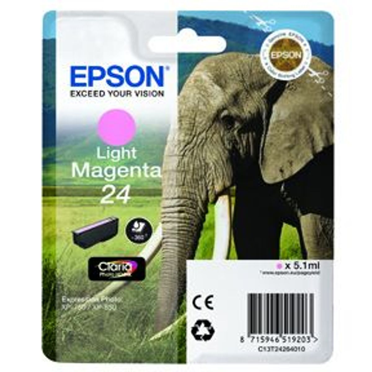 Epson 24 T2426 LM - C13T24264012 Original - Lys Magenta 4,5 ml