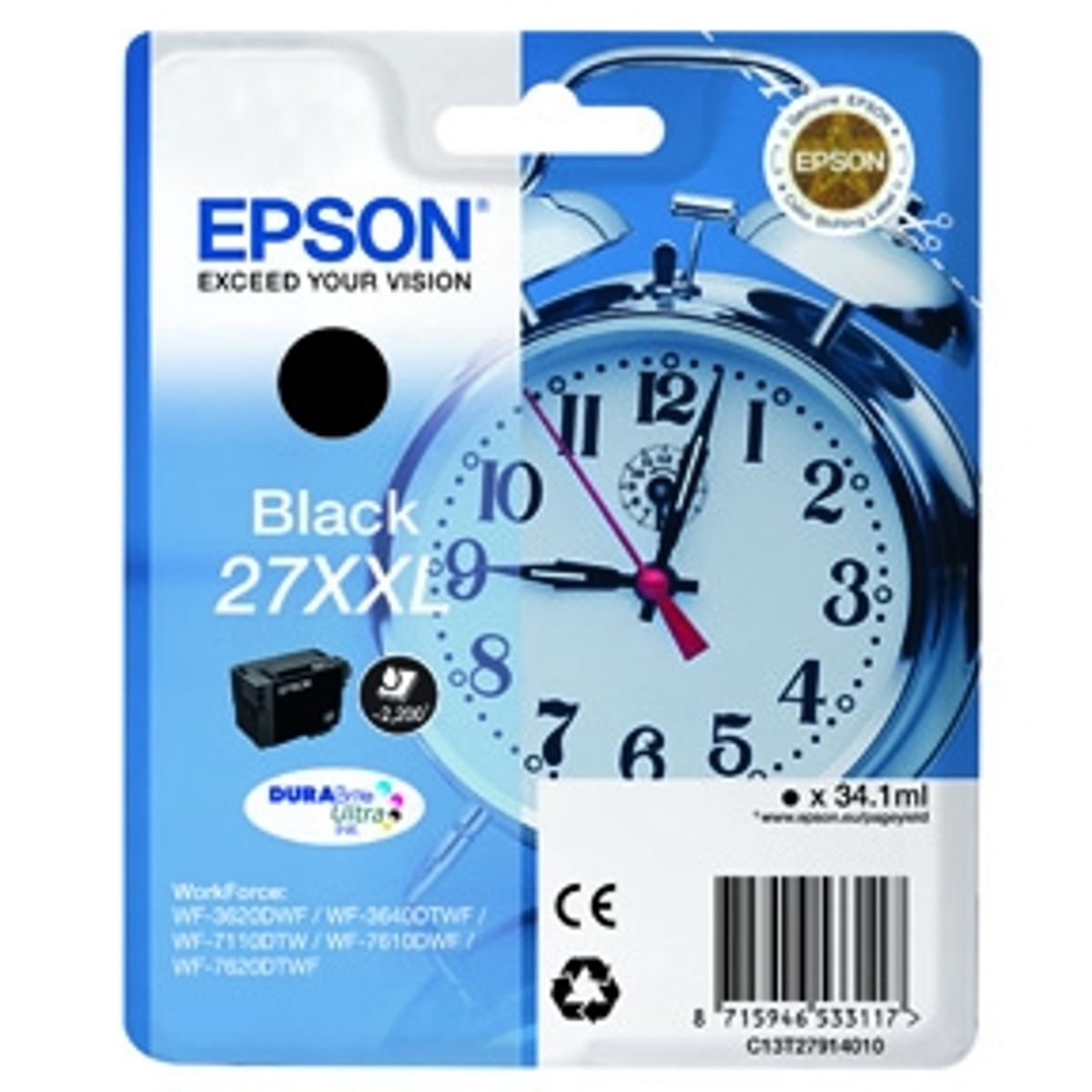 Epson 227XXL T2791 BK - C13T27914012 Original - Sort 34,1 ml