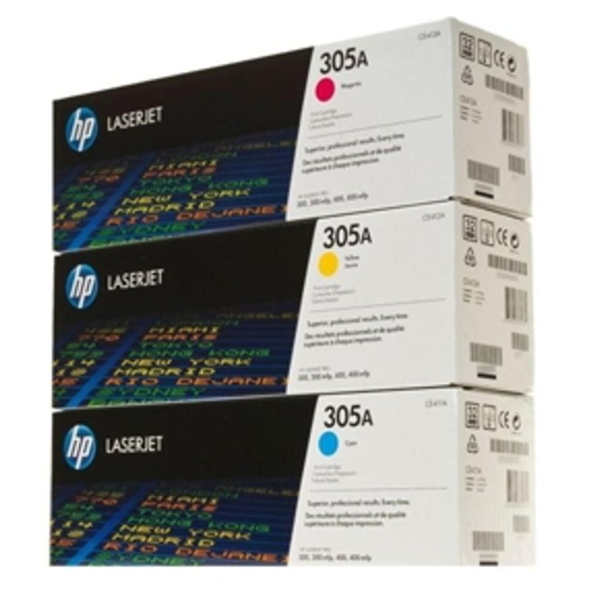 HP 305A combo pack 3 stk - CF370AM Toner Original C/M/Y 2600 sider