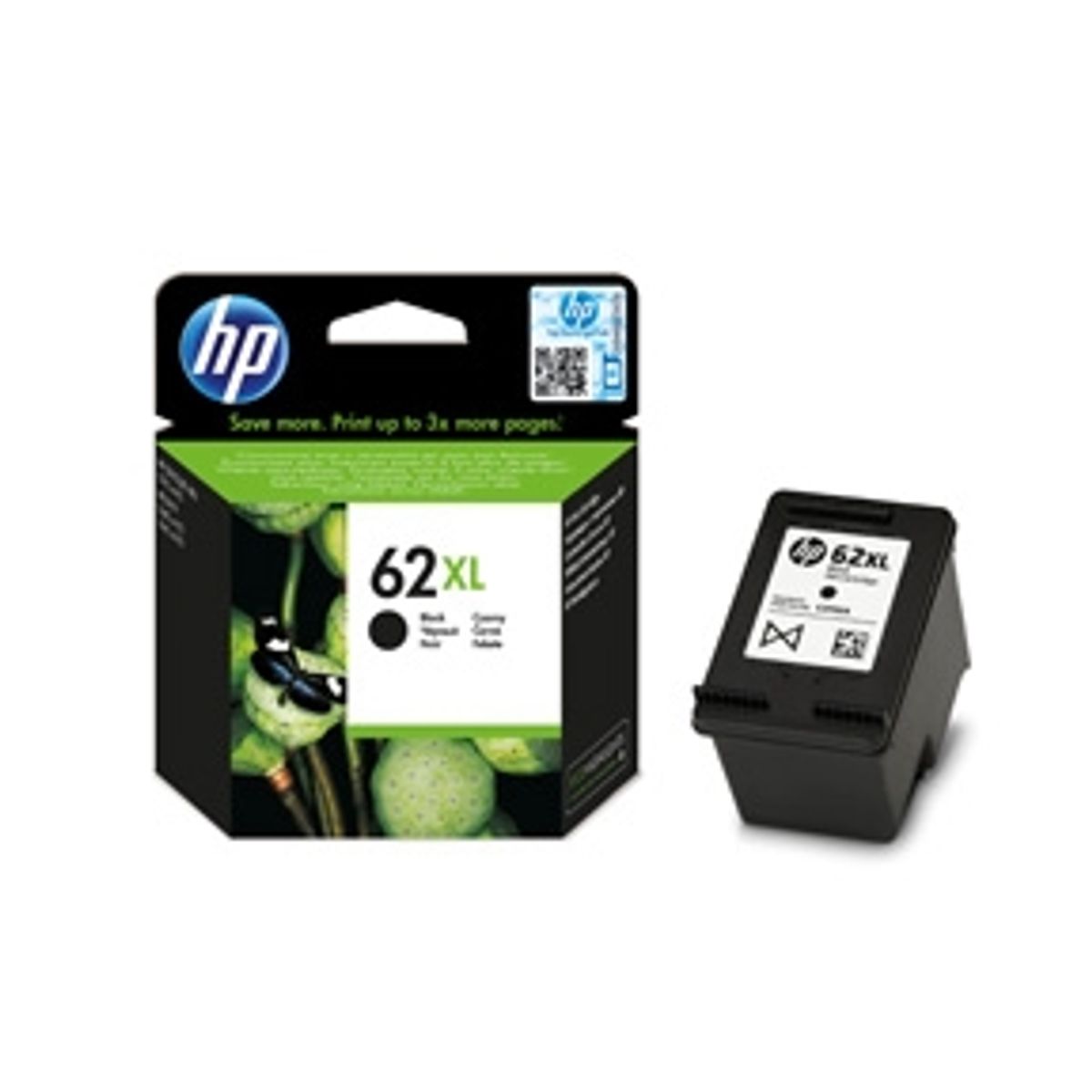 HP 62 XL BK (C2P05AE) sort blækpatron, Original (12 ml)