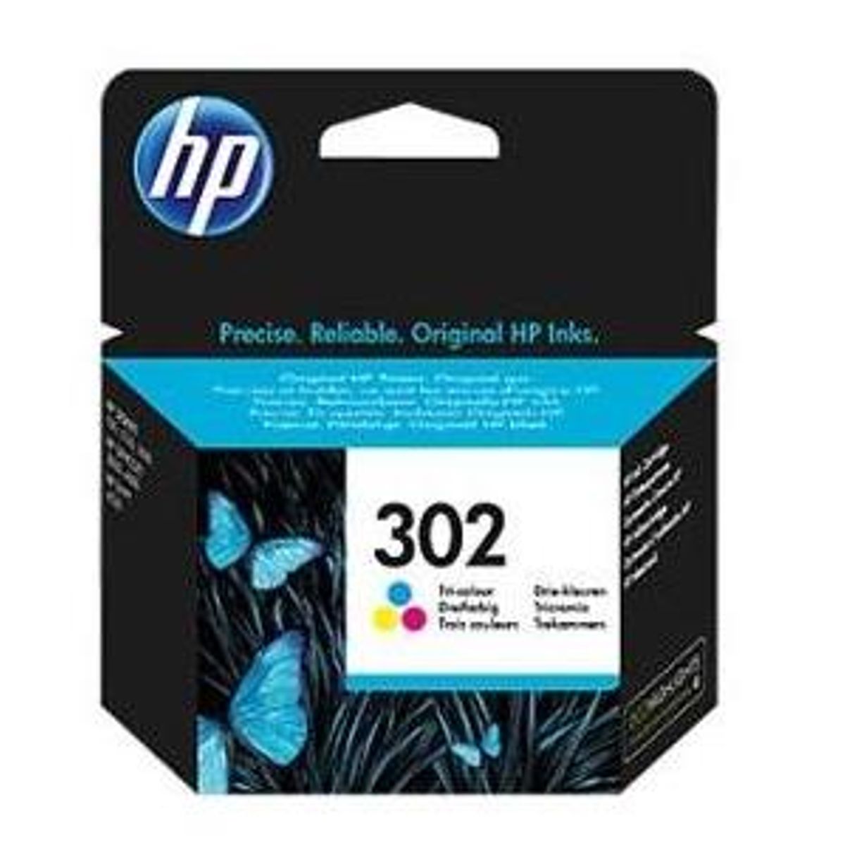 HP 302 C (F6U65AE) farve blækpatron, Original 165 sider 4 ml