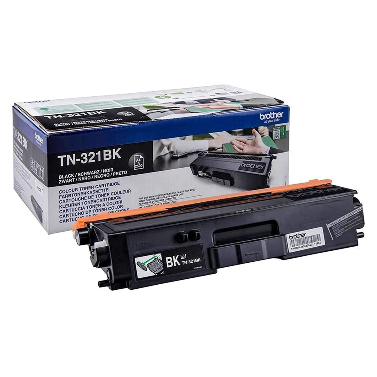 Brother TN 321 BK sort Lasertoner, Original